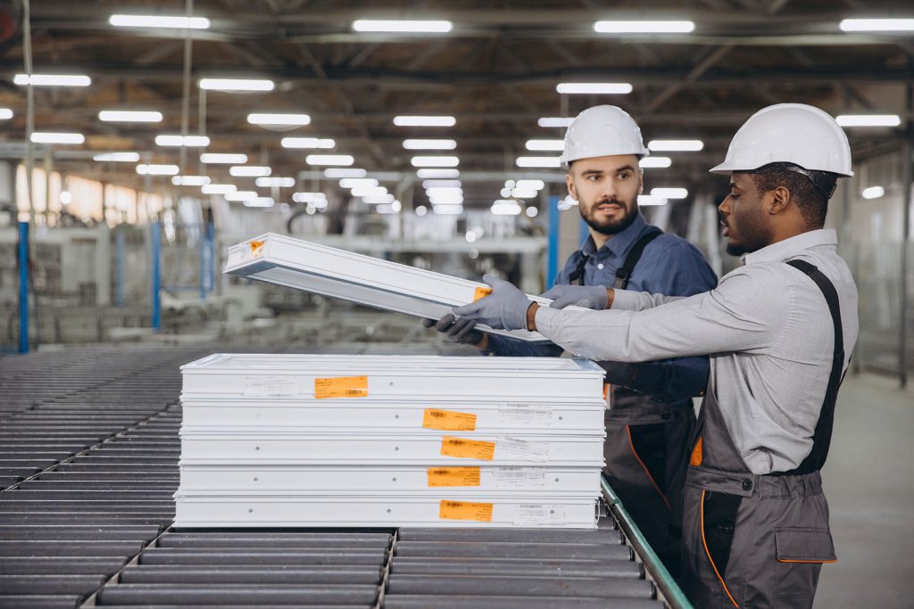 two staff members in a glazing comapny